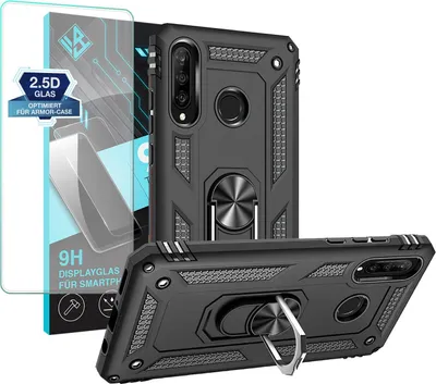 Produktbild von Armor Outdoor Handyhülle für Huawei P30 Lite Handy Panzer Case Schutzhülle mit 9H Displayglas Displayschutz Farbe: Schwarz