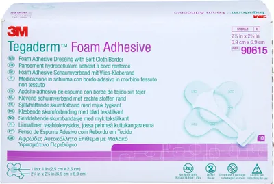 Produktbild von Tegaderm Foam Adhesive 6,9x6,9 cm kreuzf.90615, 10 St VER