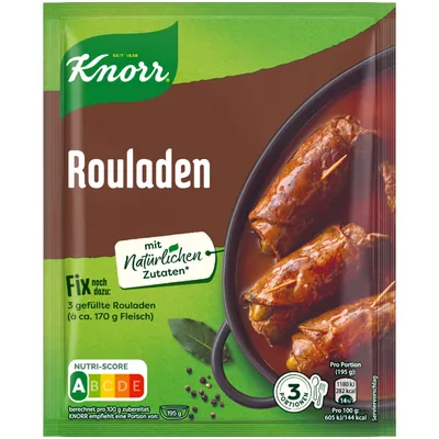 A product package for Knorr Fix Rouladen.