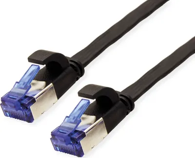 Produktbild von VALUE Patchkabel Cat.6A (Class EA) FTP, extra-flach, schwarz, 1 m