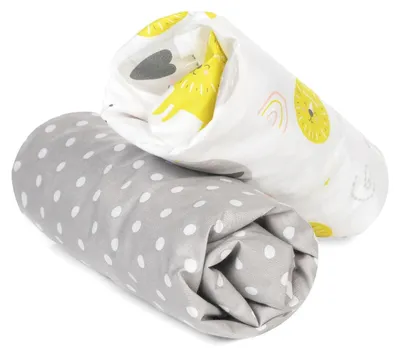 Productafbeelding van 2x Spannenlaken 160x80 cm voor babybed - 100% katoen, hypoallergeen