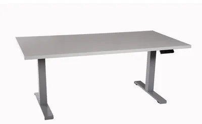 Produktbild von Bürotisch höhenverstellbar lichtgrau Tischplatte lichtgrau Melaminharz 160x80cm