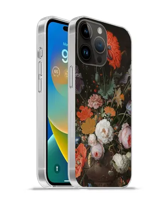 Produktbild von MuchoWow® Handyhülle Schutzhülle Hülle für Apple iPhone 14 Pro Max Stilleben mit Blumen und einer Uhr - Gemälde von Abraham Mignon Silikon Softcase Handy Hülle - Hardcover