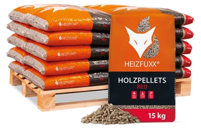 Produktbild von Heizfuxx Red ENplus A1 Holzpellets Hartholz 15kg x 20 Sack 300kg Palette