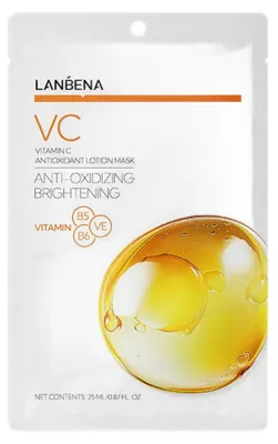 Produktbild von Gesichtsmaske, LANBENA, Vitamin C Antioxidant Lotion Mask, hellt den Teint auf und sorgt für ein ebenmäßiges Hautbild, schützt vor freien Radikalen, 25 ml
