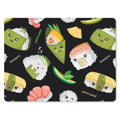 Produktbild von MuchoWow® Mauspad Mousepad Kawaii - Sushi - Schablonen 23x19 cm - Mousepads - Maus Mat - Pad - Mausunterlage - Schreibtischunterlage - Mauspad
