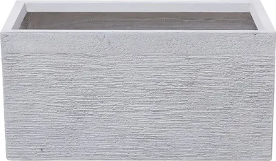 Produktbild von BELIANI Blumentopf Weiß 60 x 29 x 30 cm Lehm-Faser-Mischung und Glasfaser Rechteckig Modernes Design
