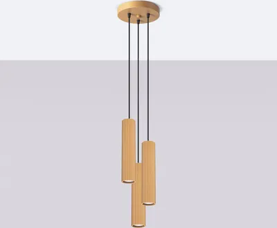 Immagine prodotto di Elegante lampada a sospensione Amber Gold GU10 in alluminio a 3 luci