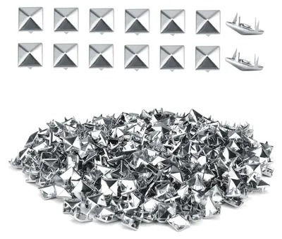 Produktbild von Vierkant-Nieten - 10 mm - für Lederarbeiten - Silber - 500 Stück