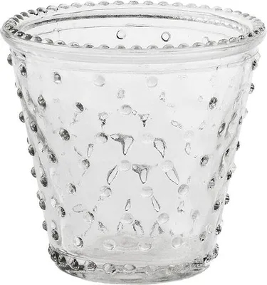 Produktbild von Windlicht mit Noppen / aufgesetzte Glasperlen Ø 10x13 cm