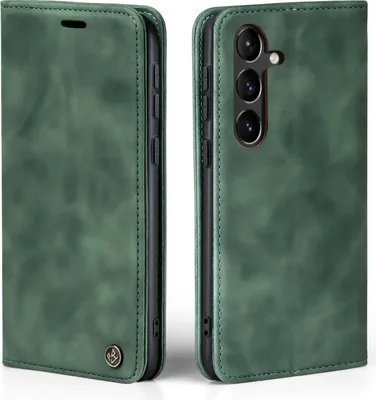 Produktbild von Handy Hülle für Samsung Galaxy S23 FE Klapphülle Bookcase Flip Cover Handy Tasche Etui Farbe: Grün