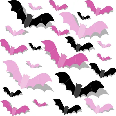 72 Halloween Fledermaus Dekorationen, PVC 3D Wandaufkleber