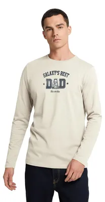 Produktbild von Star Wars: Mandalorian Galaxies Best Dad Motiv Premium Langarmshirt Herren, XXL, Naturweiß
