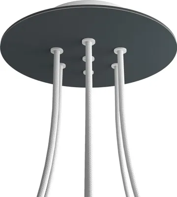 Immagine prodotto di Creative-Cables Rosone Rose-One Rotondo, Diametro 200 mm con 7 Fori e 4 Fori Laterali - Bianco Opaco, Bianco