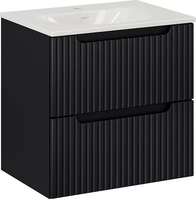 Produktbild von Waschtisch 60cm Riva mit 2 Schubladen, Schwarz