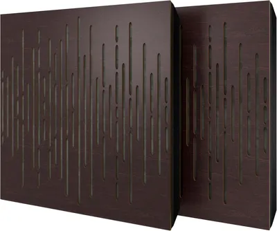 Produktbild von 6er-Set Akustikpaneele WAVE Samt 50x50x5 cm, Wenge/Grau – inkl. Montageset