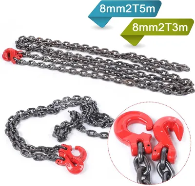 Obrázok produktu pre Reťazové závesy – 1-pramenná reťazová slučka – dĺžka 3 m – Ø 8 mm – nosnosť 2 t (2000 kg) – pre stavebníctvo, prístavy, baníctvo