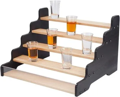 Immagine prodotto di Portabicchieri in legno, acrilico, 33x22x30 cm, marrone, per cucina e bar