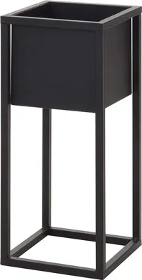 Immagine prodotto di Vaso da fiori con supporto in metallo nero - Supporto per piante - Vaso da fiori - H 50 cm
