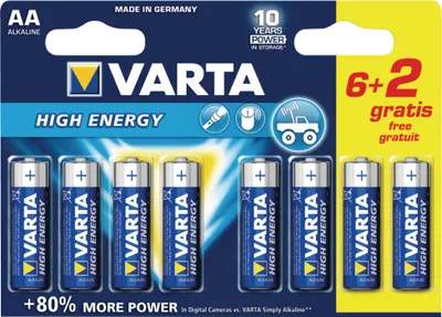 Obrázok produktu pre Alkalické batérie AA | 1,5 V DC | Blister s 8 kampaňami