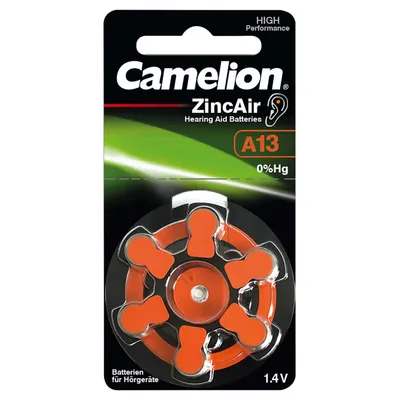 Produktbild von Camelion - A13 / ZL 13 / PR48 - 1,4 Volt 280mAh Zinc Air - 6er Blister