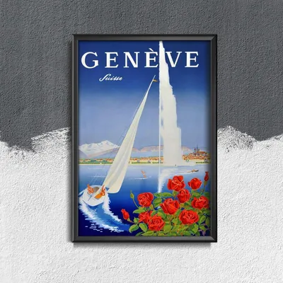 Produktbild von Poster - Canvas - Leinwand - 42 cm x 59,4 cm - Genf, Schweiz