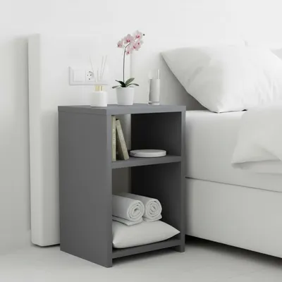 Produktbild von Nachttisch mit 2 offenen Fächern – Nachtschrank Nachtkommode Schlafzimmer – Beistelltisch mit Stauraum kompakt – 3 Farben – Breite 29,5cm Höhe 52cm