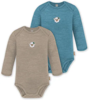 Produktbild von normani 2er Pack Baby Merino Body Langarm