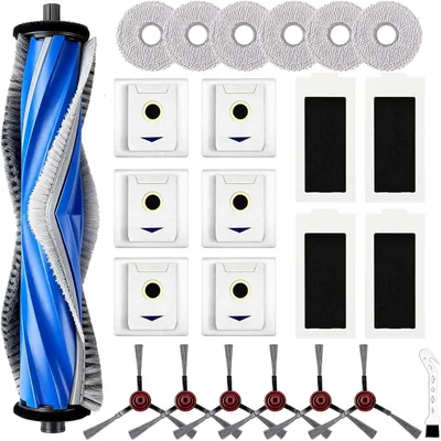 Produktbild von 24-teiliges Zubehörset für Ecovacs Deebot T30 Omni – kompatibel mit T30 Pro Omni – Bürsten, Filter, Wischpads, Staubbeutel als Ersatz