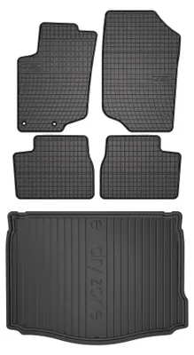 Zdjęcie produktu dla Dywaniki gumowe + mata bagażnika do Peugeot 207 2006-2012 (kombi, stała podłoga) – czarne, dopasowane – Wielganizator SolidPRO