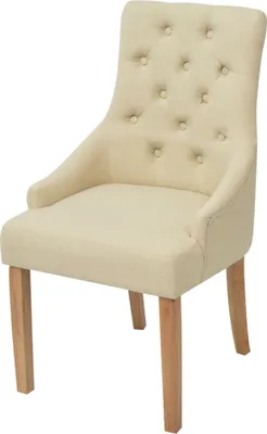 Produktbild von vidaXL Esszimmerstühle 4 Stk. Cremeweiß Stoff