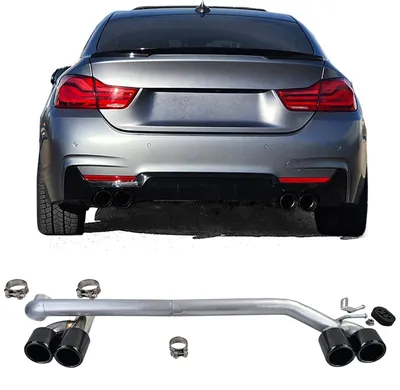 Für BMW F32 F33 F36 425 428 430 Auspuff Endrohr Schwarz Duplex 4 Rohr Look Umbau in der Farbe Schwarz von Carparts-Online GmbH