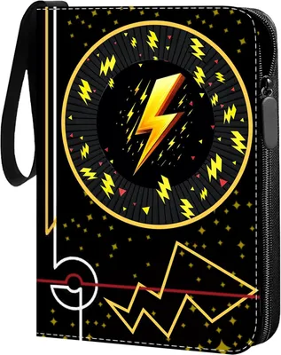 Produktbild von Sammelalbum für Pokemon Karten, 55 Seiten 440 Kapazität Sammelmappe mit Reißverschluss & Tragegriff, Kunstleder Sammelordner 3 Ring Bindern, Erweiterbar
