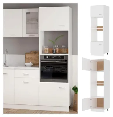 Produktbild von Mikrowellenumbauschrank Lyon Weiß 60x57x207 cm Holzwerkstoff
