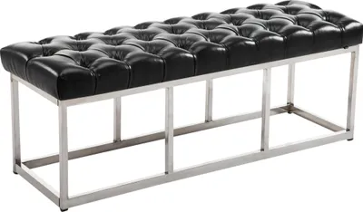 Produktbild von CLP Sitzbank Amun Kunstleder mit Edelstahlgestell schwarz Größe 120 cm