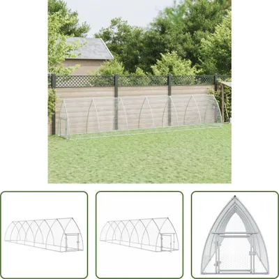 Produktbild von The Living Store Hühnerkäfig Silbern 600x105x120 cm Verzinkter Stahl