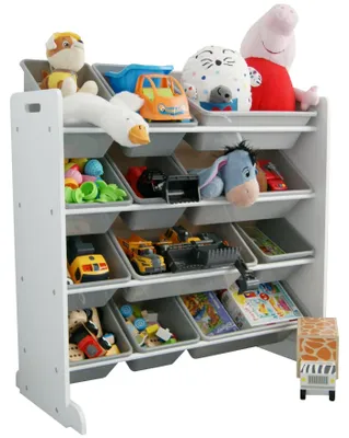 Image de EKSPAND | Étagère à jouets ORG02 - XXL - Gris - 12 compartiments - Stable et sûr - Pour l'ordre dans la chambre d'enfant