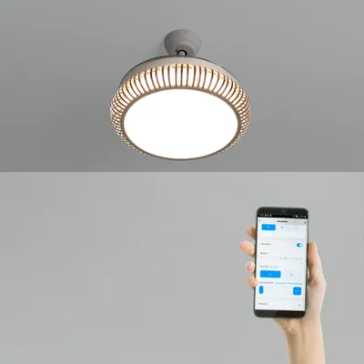 Produktbild von WIND CLEAR RATTAN - Leiser Deckenventilator 40W Ø108cm einziehbare Flügel mit 36W LED-Licht