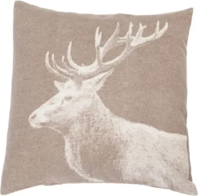 Produktbild von David Fussenegger Kissenhülle Silvretta 'Hirsch' 50 x 50 cm Rauch - Beige