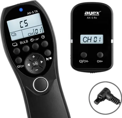 Produktbild von Funk Timer Fernauslöser AX-5 N3 zB Canon EOS R5 1D X Mark II 5D Mark IV 5DS 6D 7D Mark II Serie Bulb Delay Fokussieren