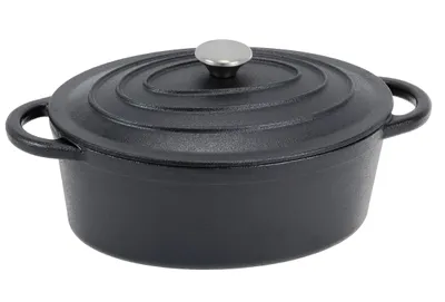 Image de Cocotte en fonte 6,4l poêle en fonte avec couvercle cocotte en fonte ovale