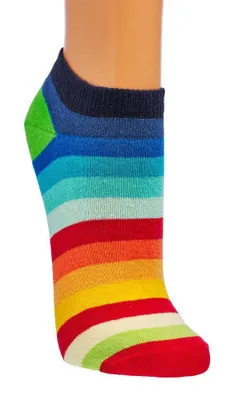 Produktbild von 2 Paar Regenbogen Sneaker Socken Baumwolle Uni LGBTQ Rainbow Toleranz 42/47