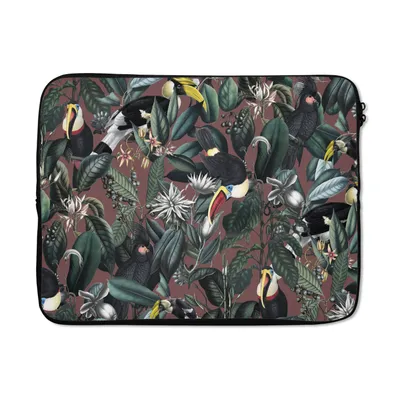 Produktbild von MuchoWow® Laptop Hülle 15 Zoll Blumen - Tukan - Blätter Laptoptasche - Laptoptasche - Sleeve - Rundum-Schutz