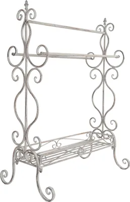 Zdjęcie produktu dla Clayre & Eef Wieszak na ręczniki 65x40x93 cm Biały Żelazo