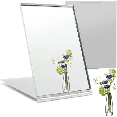 Produktbild von Taschenspiegel klappbar 20,3 x 14 cm Aluminiumlegierung ultradünn für Reisen Make-up Rasieren