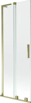 Produktbild von Mexen Velar L Badewannen-Faltwand 2-teilig verschiebbar 75 x 150 cm, transparent, golden - 896-075-003-01-50