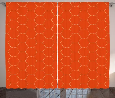 Produktbild von ABAKUHAUS Geometrisch Rustikaler Vorhang, Kammmuster Linien, Wohnzimmer Universalband Gardinen mit Schlaufen und Haken, 280 x 225 cm, Zinnoberrot Creme