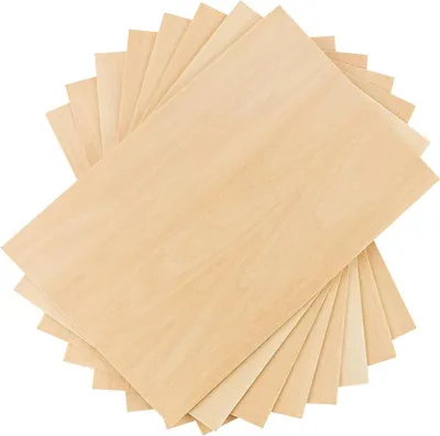 Productafbeelding van Knutselhouten plaat, 10 stuks, multiplex, balsahouten platen 300 x 200 x 2 mm