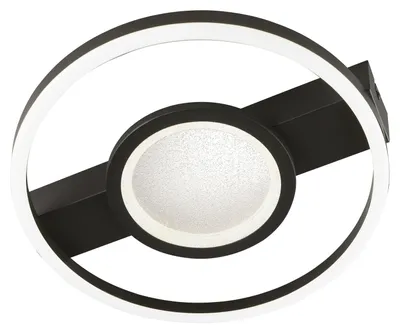 Produktbild von LED-Deckenleuchte - Ø 37 cm - Schwarz - Weiß - Eisen - Kunststoff - dimmbar
