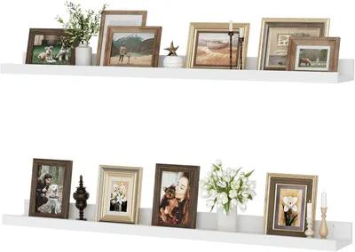 Produktbild von Kinderregal Schweberegale, 2er-Set, 90 cm, weiße Schweberegale für Wandmontage, Bilderregal, Kinder-Bücherregal für Wohnzimmer, Küche, Schlafzimmer, B